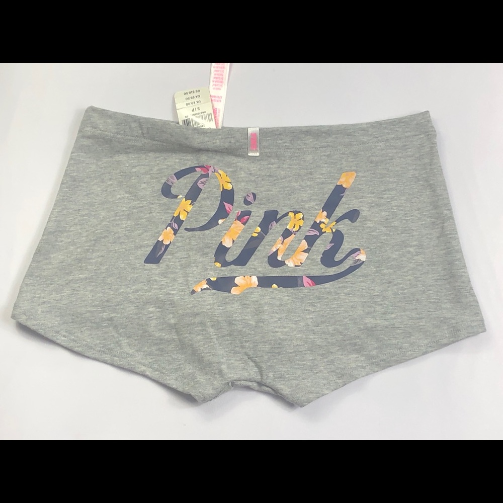 VS-PINK Heather Charcoal Shortie W/ Graphic